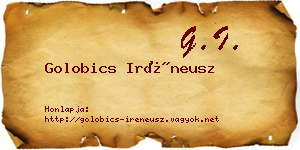 Golobics Iréneusz névjegykártya